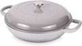 Shallow Cast Iron Casserole with Lid - Versatile 5-Quart Dutch Oven