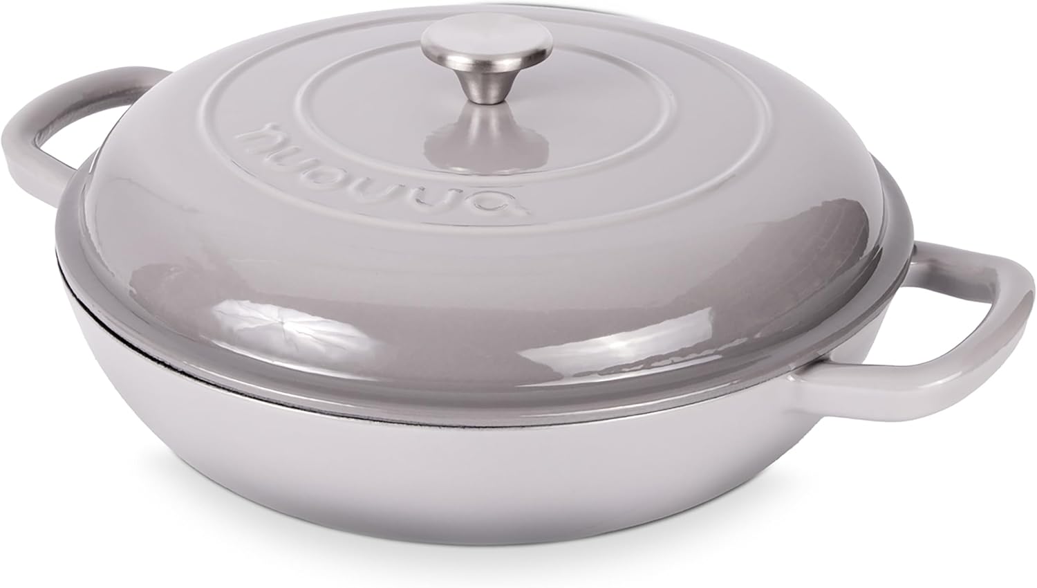 Shallow Cast Iron Casserole with Lid for Perfect Cooking