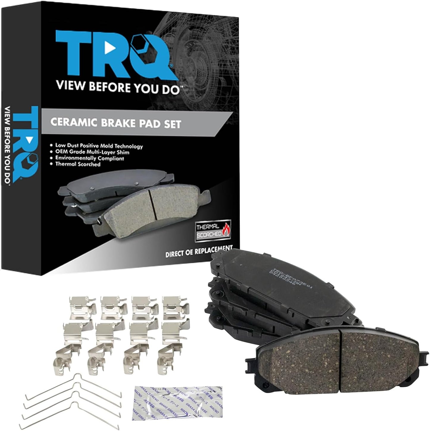 TRQ Front Brake Pads for 2016-2021 Jeep Cherokee - Premium Quality