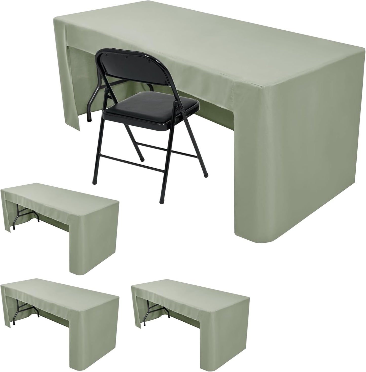 Open Back Fitted Tablecloths for 4 Foot Rectangle Tables