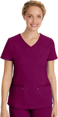 Women's Slim Fit Scrub Top V-Neck with 2 Pockets - Juliet 2245