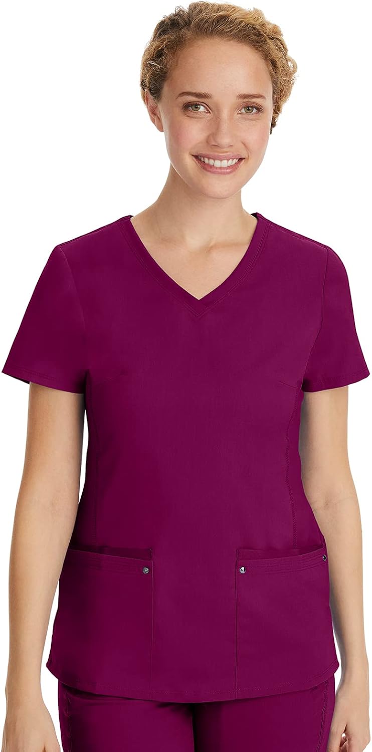Healing Hands Women's V-Neck Scrub Top with 2 Pockets