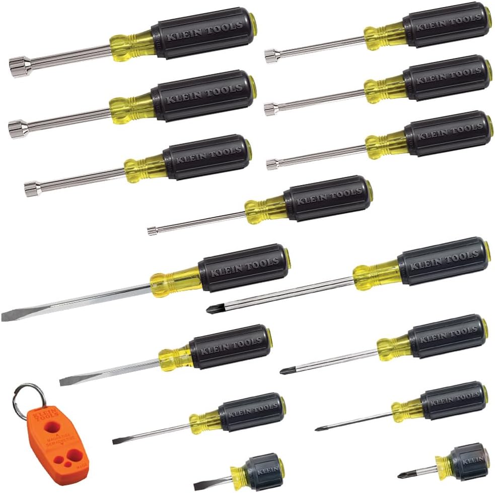 Klein Tools 80021 Tool Set: 16-Piece Screwdriver & Nut Driver Kit