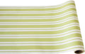 Disposable Green Striped Table Runner - Long 20in x 25ft Party Runner