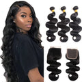 Body Wave 3 Bundles with Closure 100% Unprocessed Brazilian Body Wave