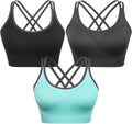Strappy Women's Sports Bra Cross Back Tops for Running - Medium