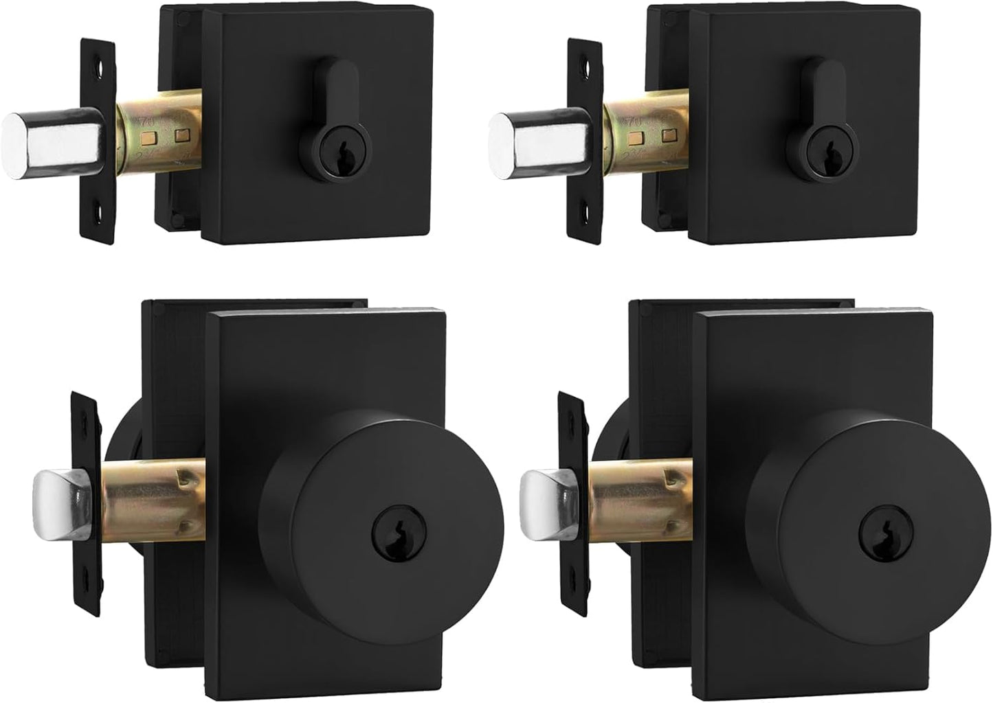 Black Exterior Door Knobs with Deadbolt for Modern Homes
