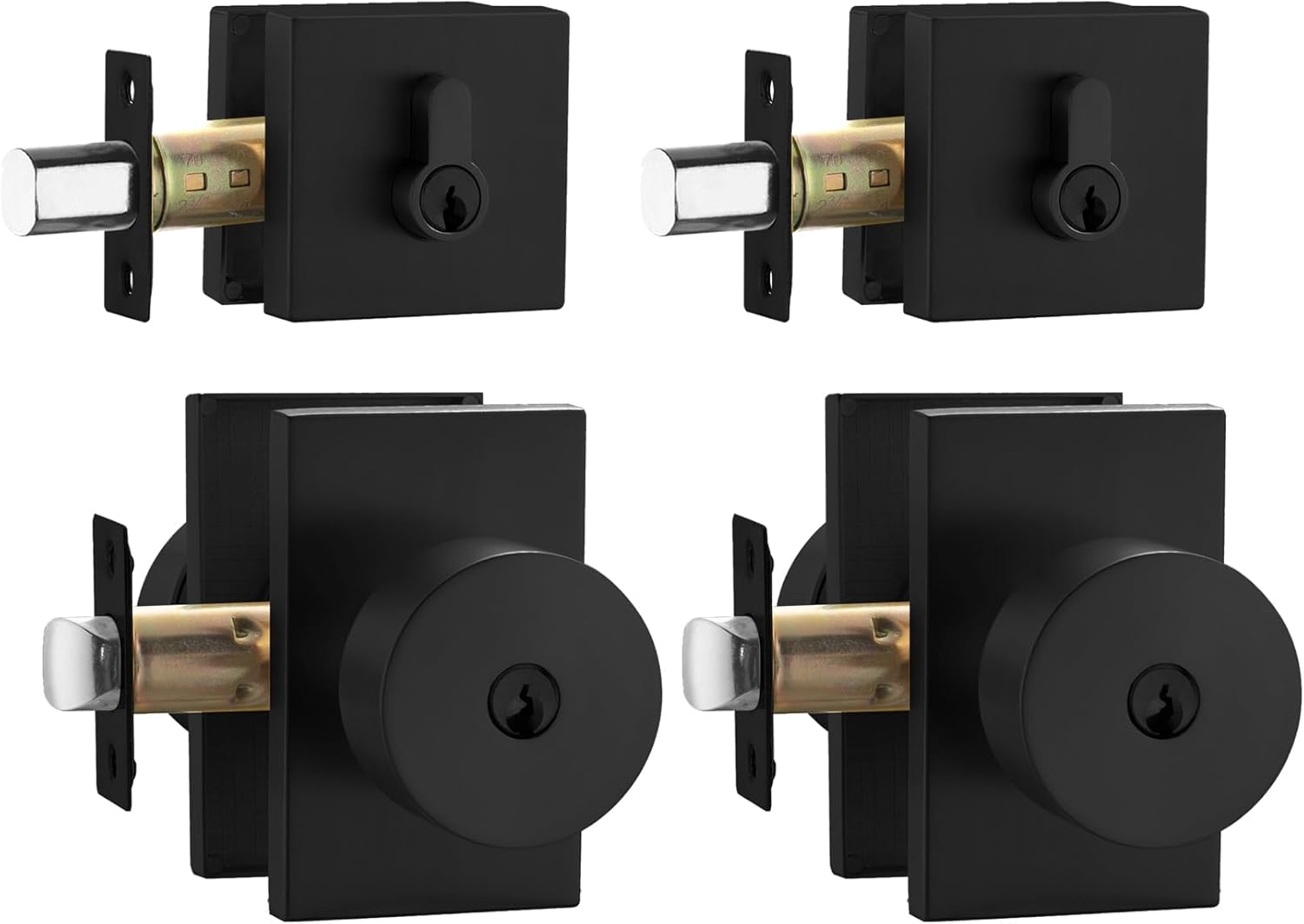 Black Exterior Door Knobs with Deadbolt for Modern Homes