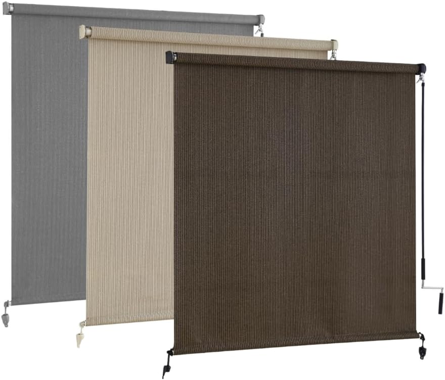 AOSKY Outdoor Roller Shades for Patio, Porch, and Balcony Use