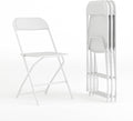 Flash Furniture White Folding Chairs - 4 Pack 650LB Capacity