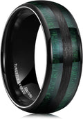 Tungsten Carbide Wedding Band 8mm with Koa or Maple Wood Inlay