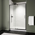 38-42in W x 71in H Pivot Shower Door - Matte Black Modern