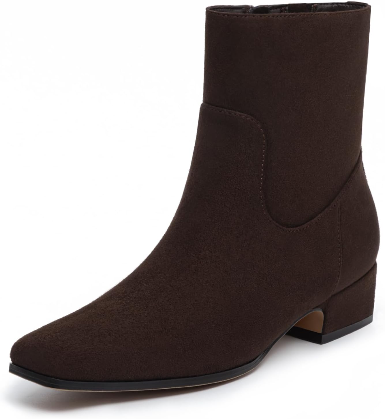 Athlefit Women's Chunky Low Heel Ankle Boots for Stylish Comfort