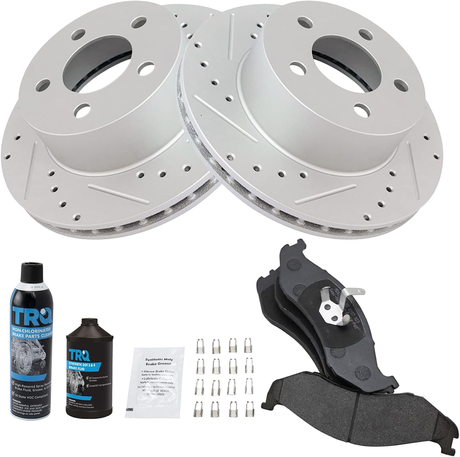 TRQ Performance Brake Rotor and Pad Kit for Jeep Vehicles