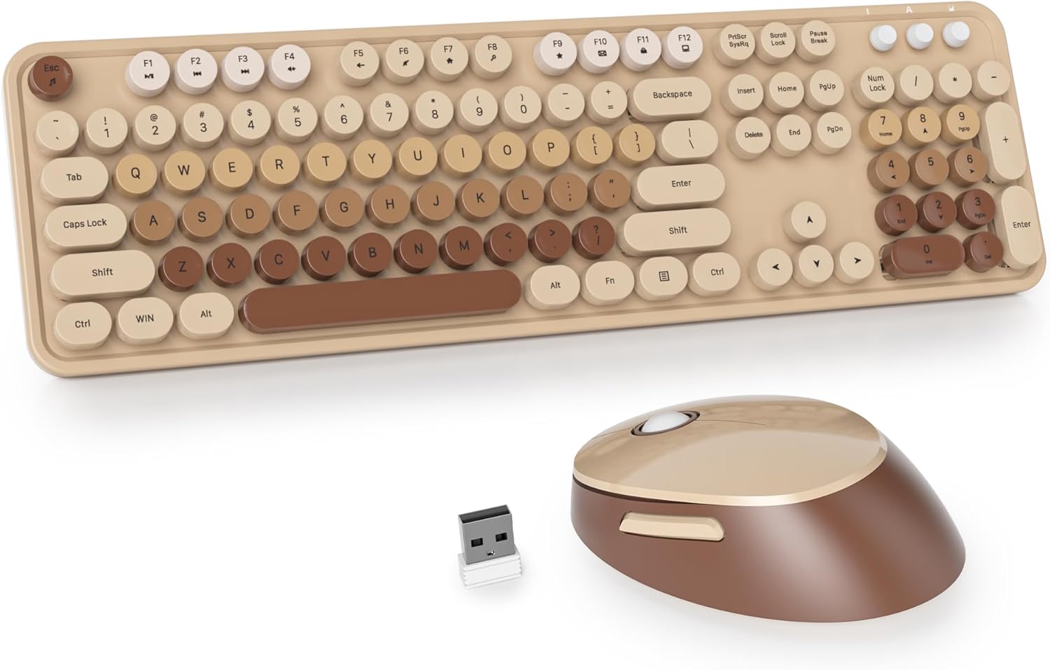 Wireless Cute Typewriter Keyboard Set