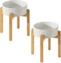 Elevated Ceramic Dog Bowls 2 Pack - Raised 11in Stand for Large Dogs