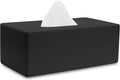 Matte Black Tissue Box Cover Rectangular - Sleek, Rustproof Dispenser