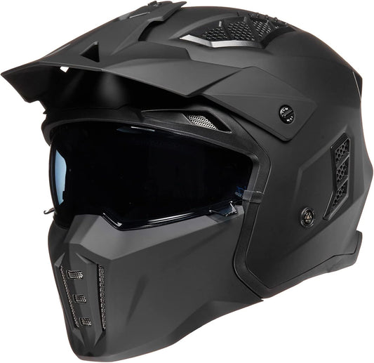 ILM Open Face Motorcycle Helmet for Men and Women, Vintage Style