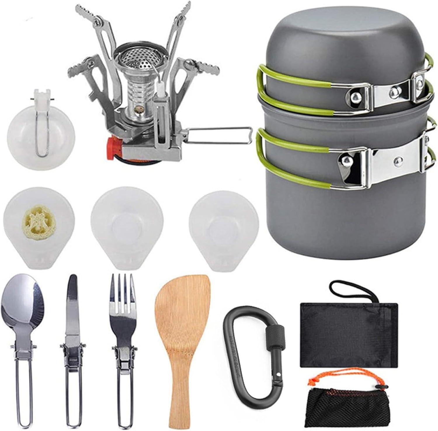 Compact Camping Cookware Set - 16 Pieces