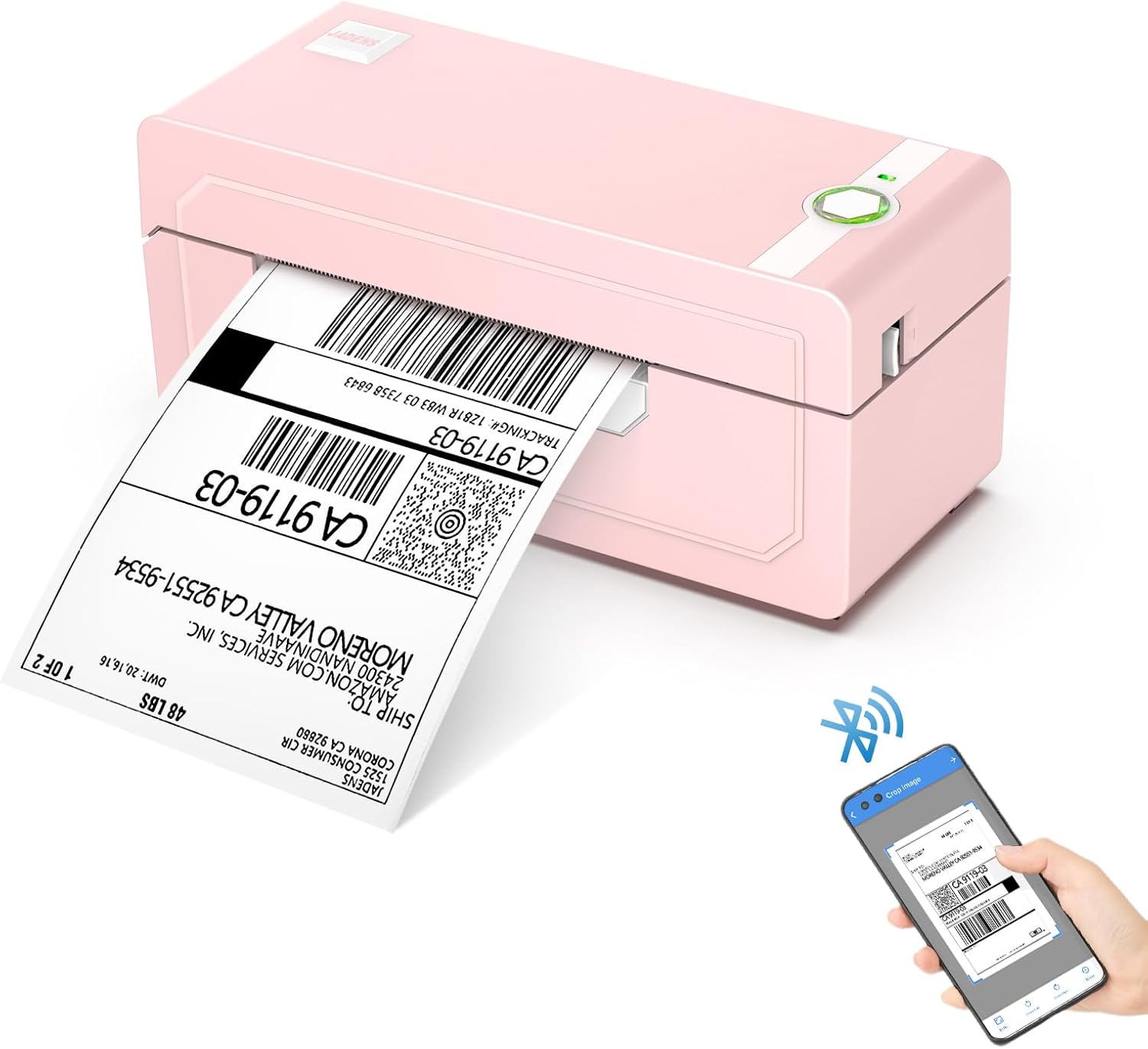 Pink Bluetooth Label Printer: Streamline Shipping