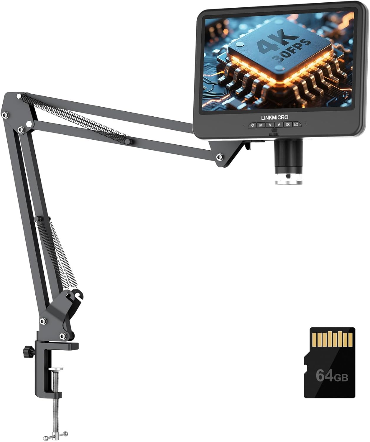 4K 30FPS HDMI Digital Microscope with 10.1ft' Screen for Repair