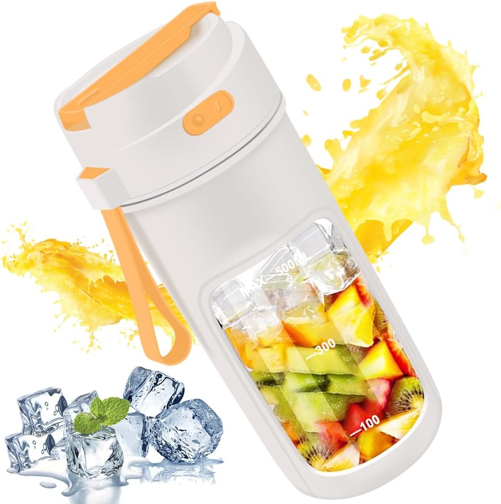 Finphoon Portable Smoothie Blender - 10 Blades, 500ml Capacity