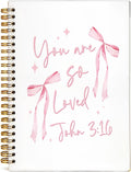 Coquette Pink Bow Christian Notebook Journal - Portable 5.5x8.3 in