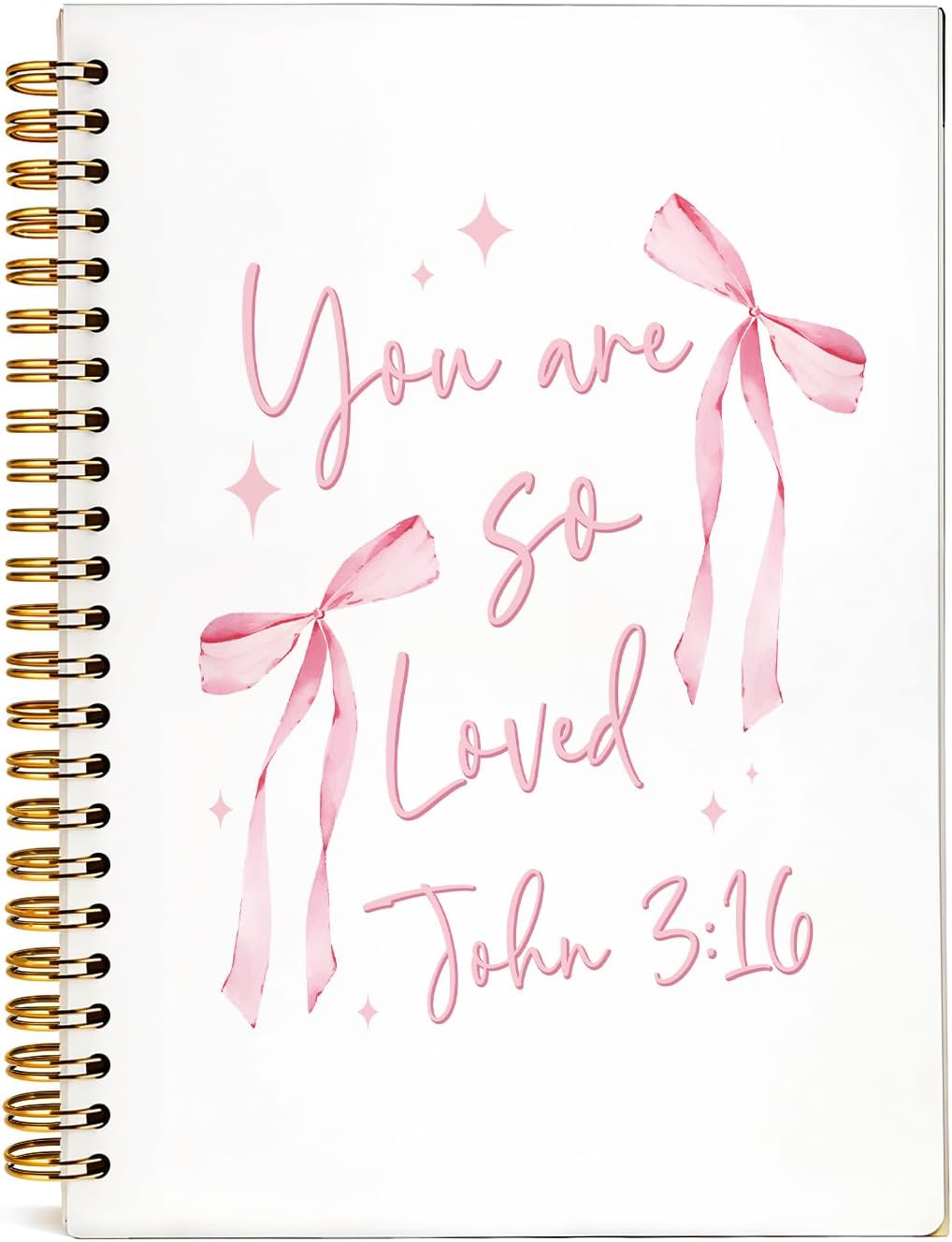 Coquette Pink Bow Bible Journal, You are Loved Notebook