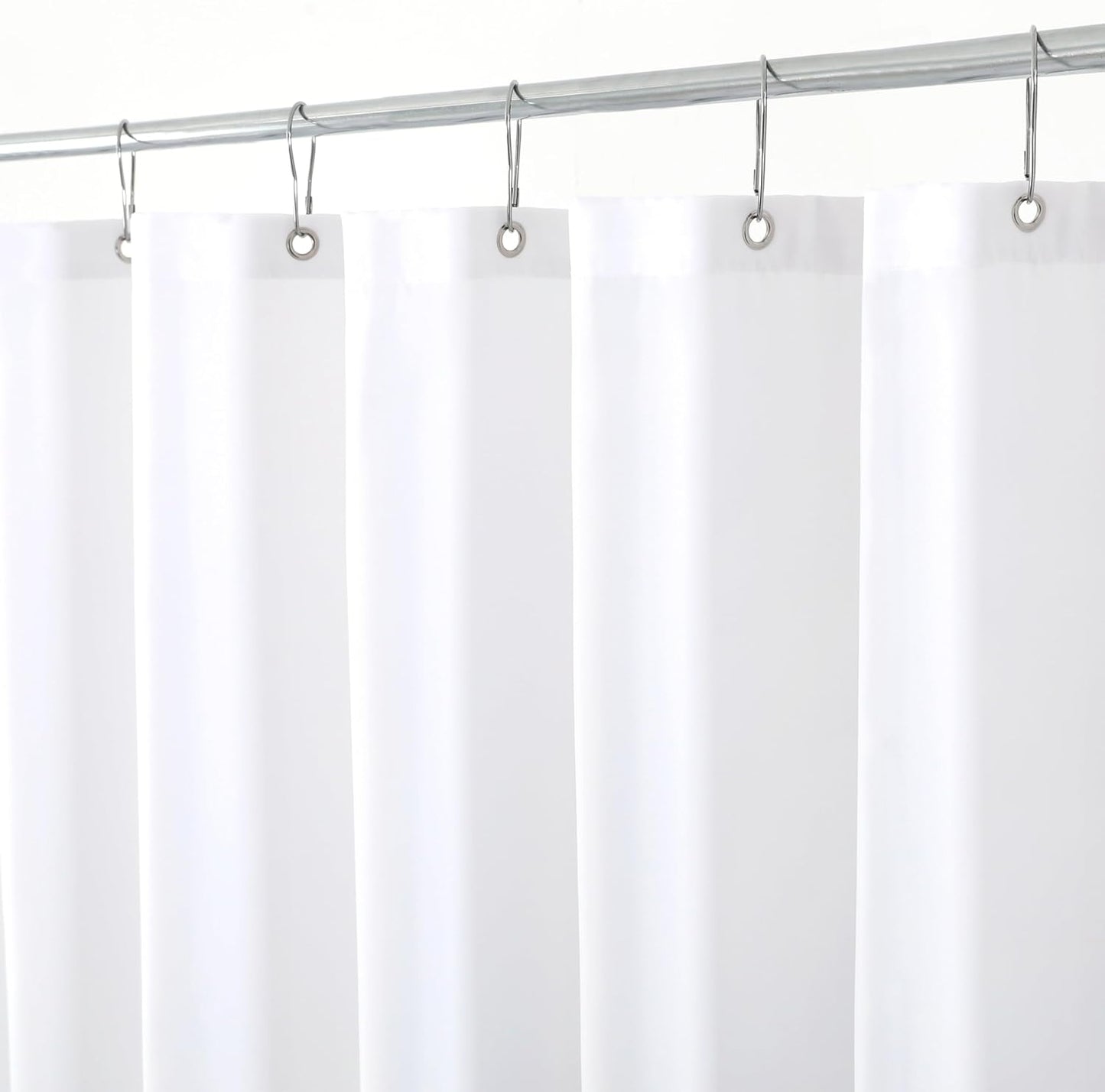 Biscaynebay White Fabric Shower Curtain Liner - Water & Rust Resistant