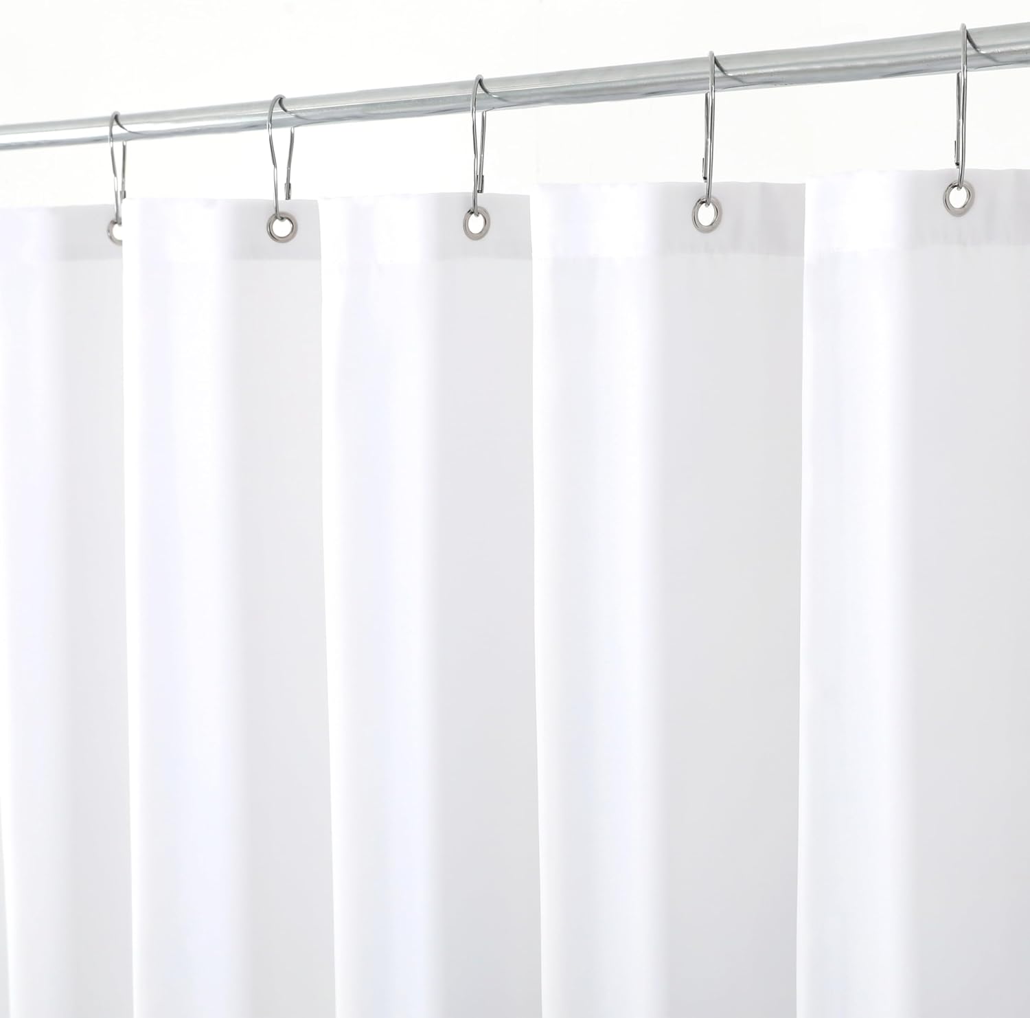Biscaynebay White Fabric Shower Curtain Liner - Water & Rust Resistant