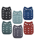 ALVABABY Baby Cloth Diaper 6 Pack with 12 Inserts for Comfort