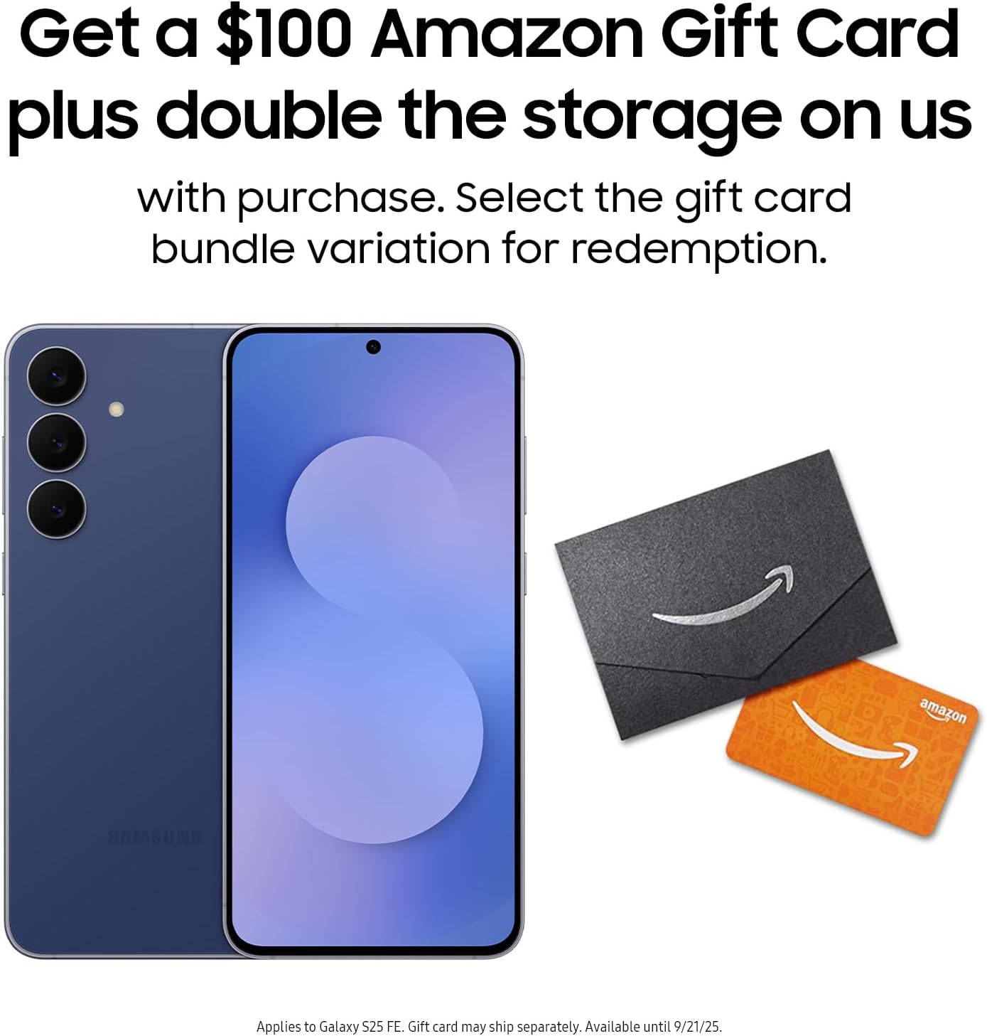 SAMSUNG Galaxy S25 FE Cell Phone with Gift Card and 128GB Storage