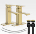 Bathroom Sink Faucet Brushed Gold 3-Hole 6in Set - Value Pack