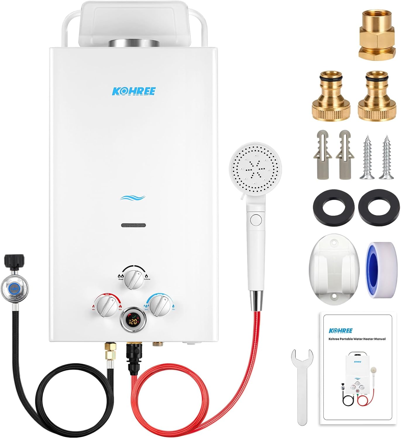 Kohree 10L Propane Tankless Water Heater - Instant Hot Water On Demand