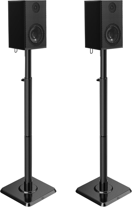 Height Adjustable Speaker Stands - Set of 2 - Max 11LBS Capacity