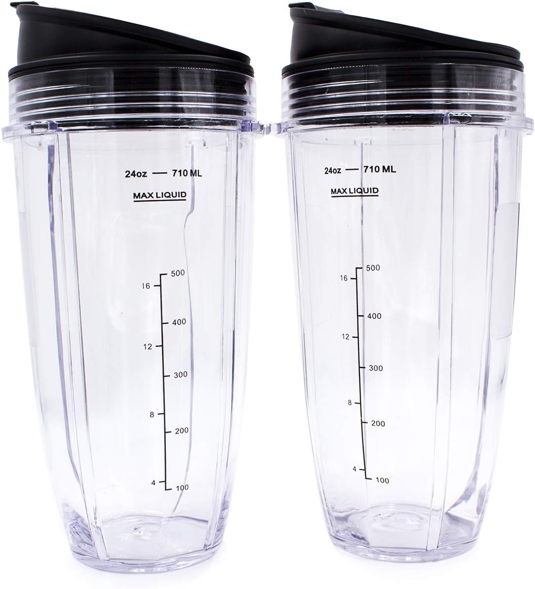 2 Pack 24oz Ninja Blender Cups - Perfect Fit & More Blend Power!