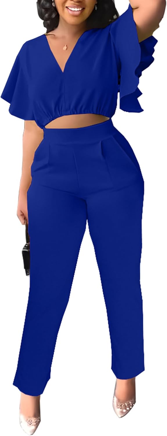 Fooullaide Womens Summer 2 Piece Outfit Set for Beach Vacation