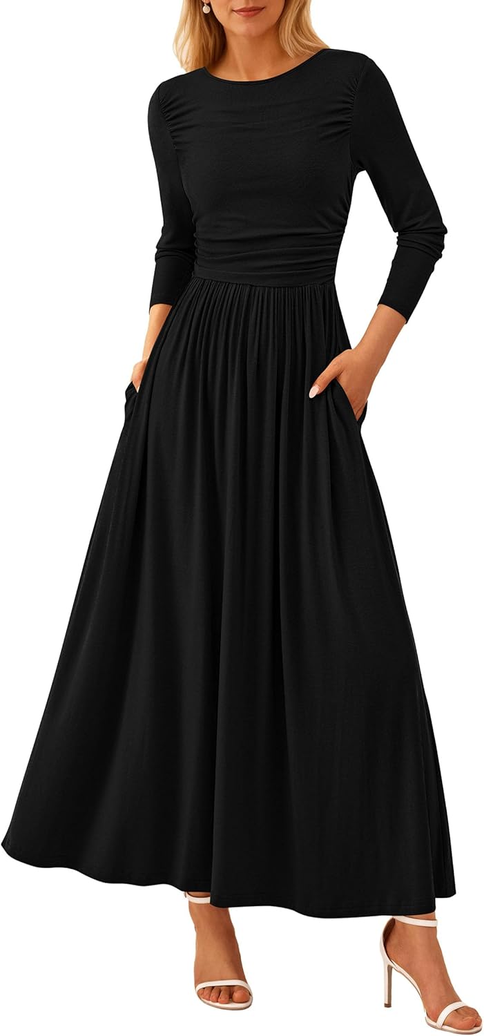 Trendy Fall Long Sleeve Dresses for Women by PRETTYGARDEN