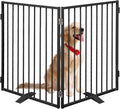 Metal Freestanding Dog Gates 24in x 32in - Foldable Heavy Duty Pet