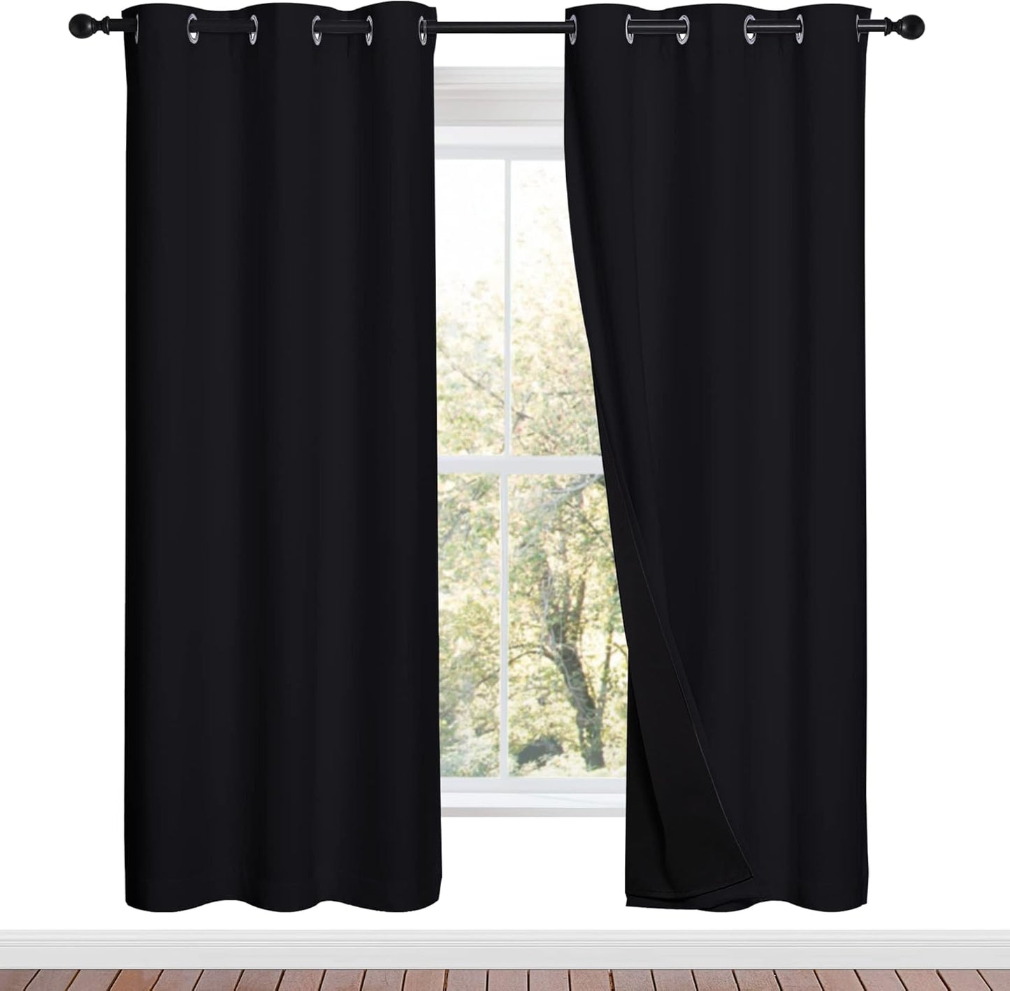 NICETOWN 100% Blackout Window Curtain Panels for Total Darkness