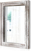 Large Wall Mirror 28in x 20in Rustic Wood Frame - Farmhouse