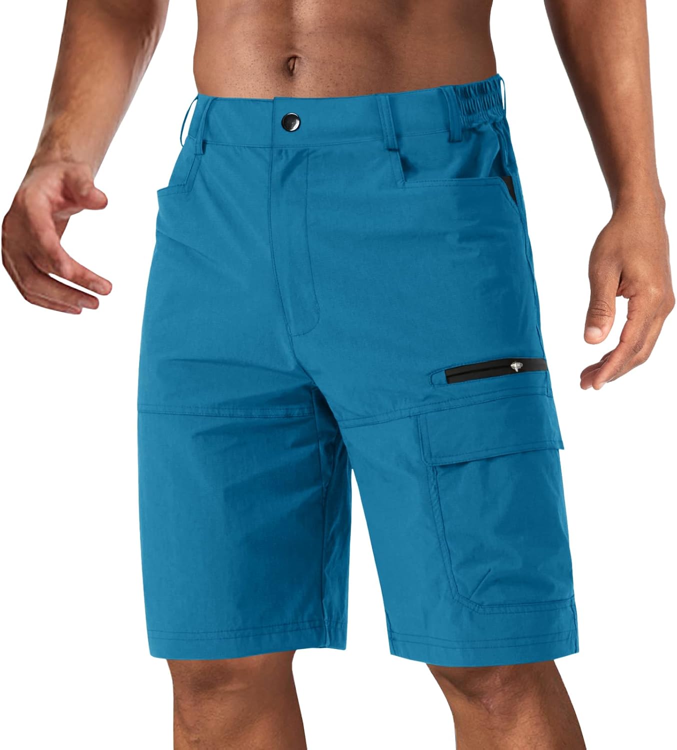 CRYSULLY Men's Quick Dry Cargo Shorts - 5 Zip Pockets!