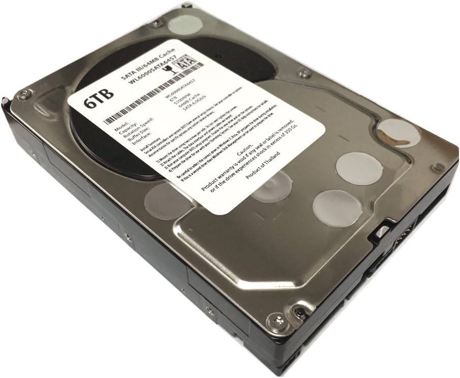 High-Capacity 6TB SATA III Internal Hard Drive - 1Yr Warranty