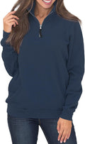 Womens Warm Cozy High Neck 1/4 Zip Pullover Sweatshirt - Comfortable