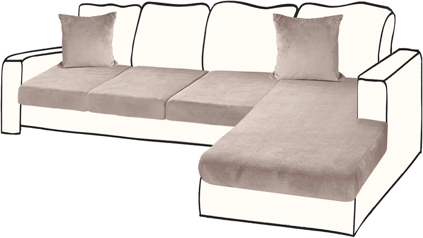 Sectional Couch Covers for 4-Piece Seat Cushion Velvet Style
