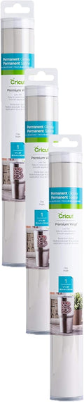Cricut Premium Permanent Vinyl, Clay 3-Pack of 4ft Rolls - Durable