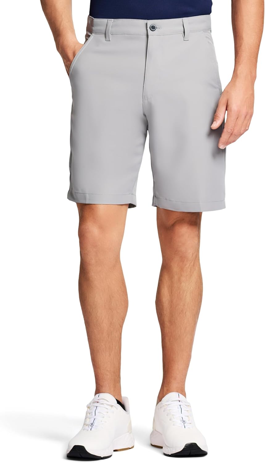 IZOD Mens 9.5in Micro Poly Classic Fit Golf Shorts for Comfort