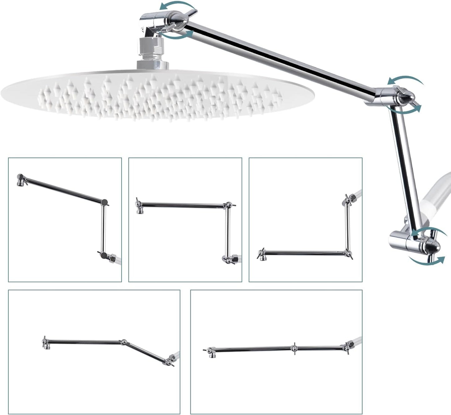 iFealClear 16 in Shower Head Extension Arm for Adjustable Height