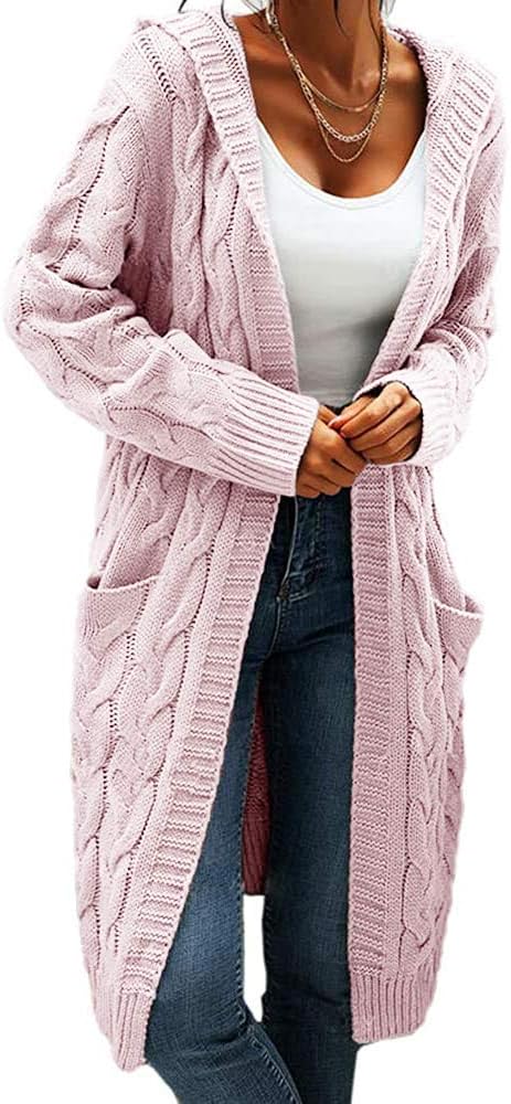 Women Hooded Open Front Cardigan Sweaters for Cozy Style