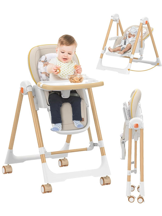 Foldable High Chair: 5 Height Adjustments, Ultimate Comfort